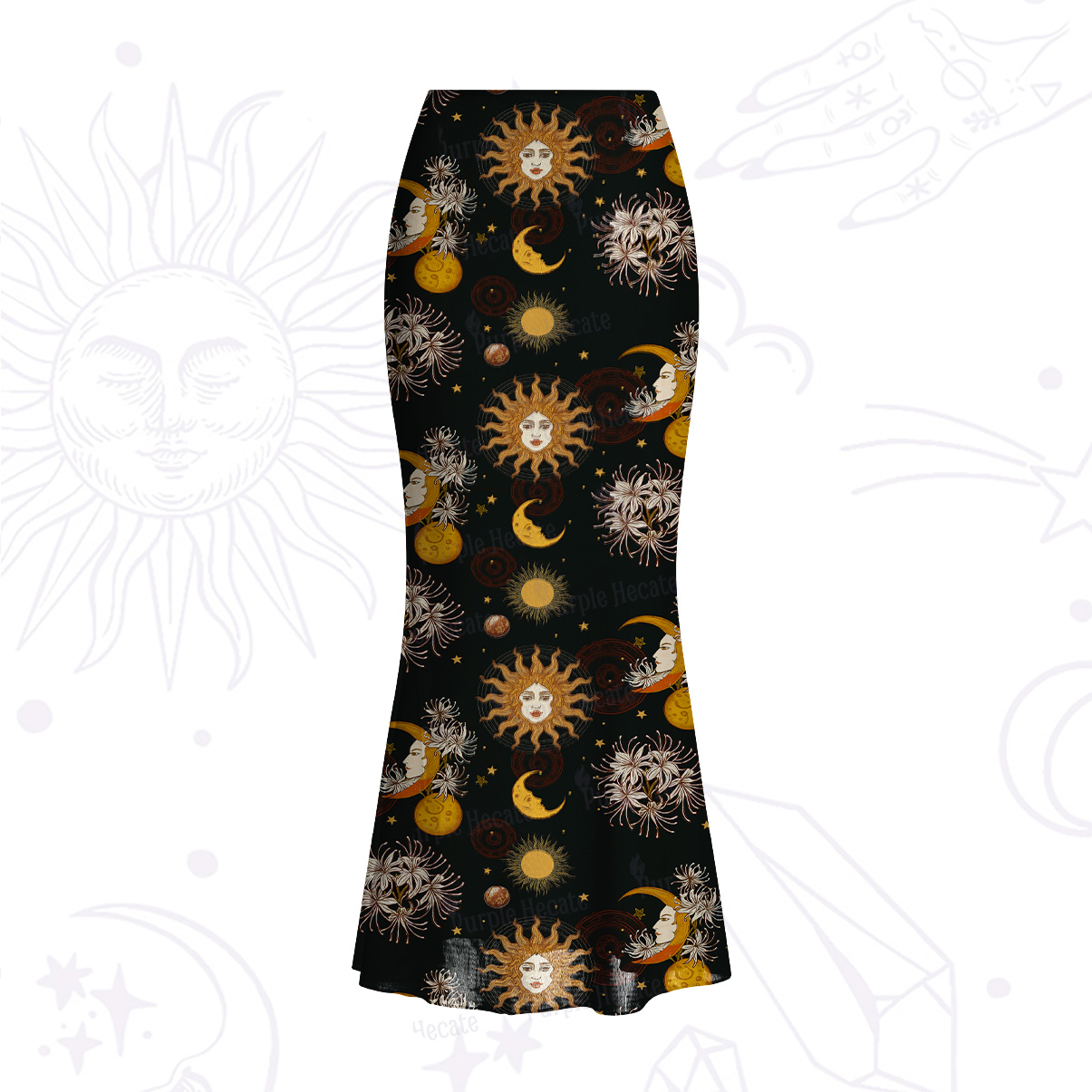 Purplehecate Stellar Symphony Mesh Mermaid Hem Skirt