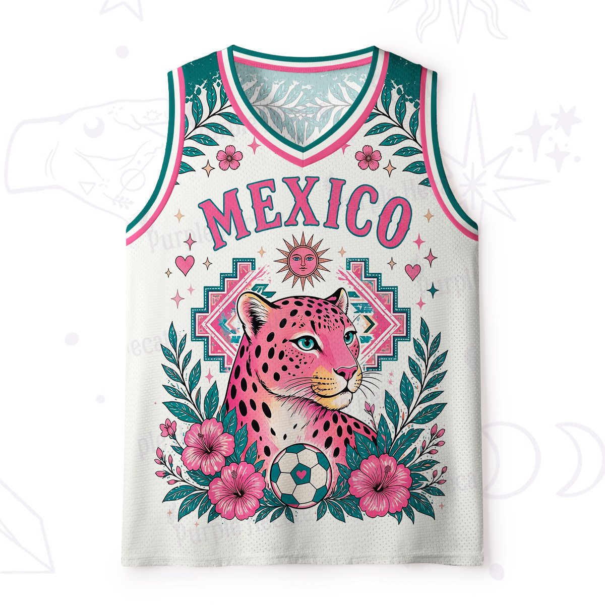 Purplehecate Mexico Wild Jaguar Mesh Jersey Tank Top