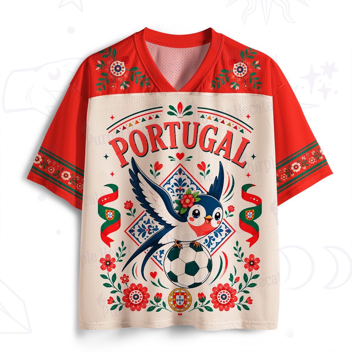 Purplehecate Swallow Portugal Soccer Mesh Jersey