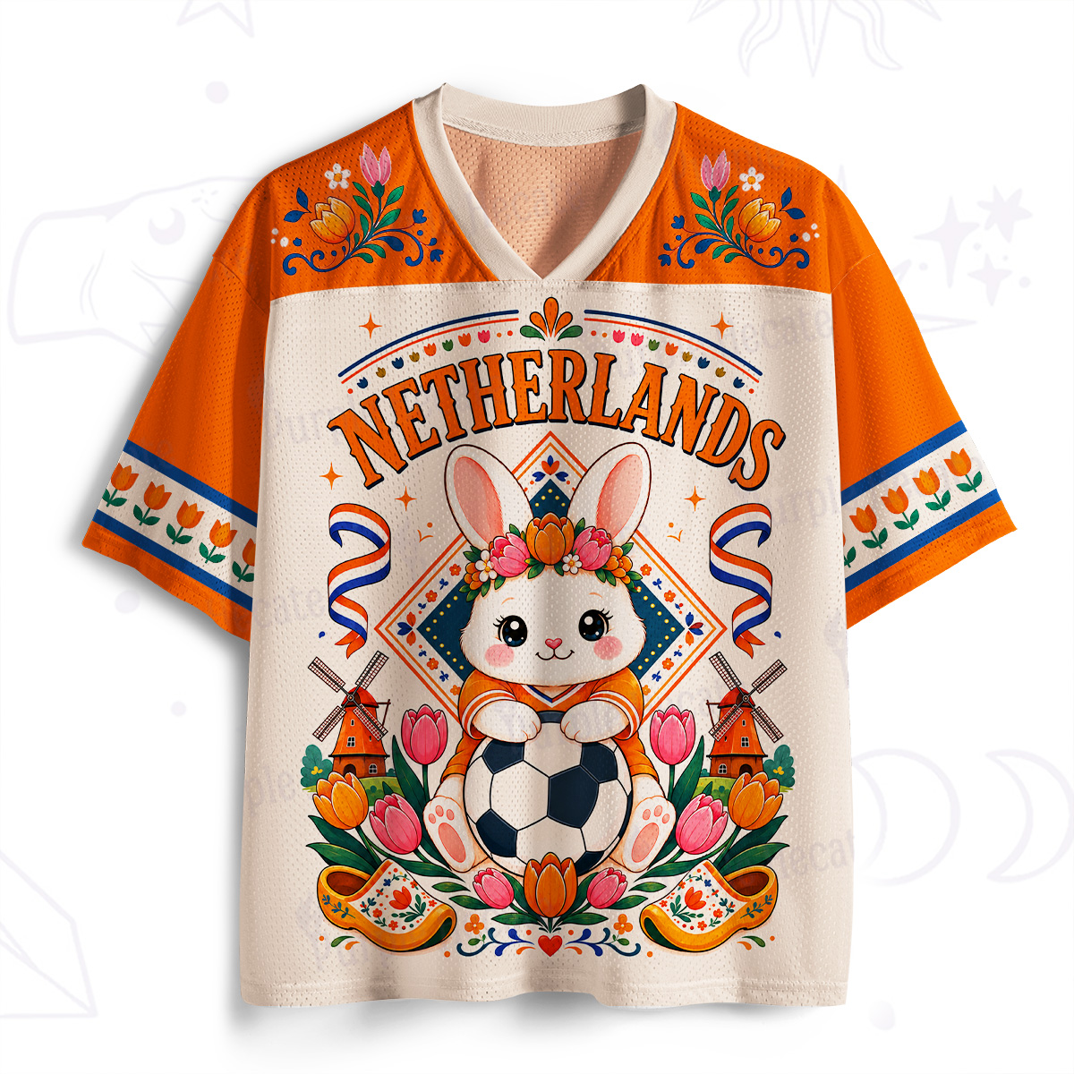 Purplehecate Dutch Tulip Rabbit Soccer Mesh Jersey