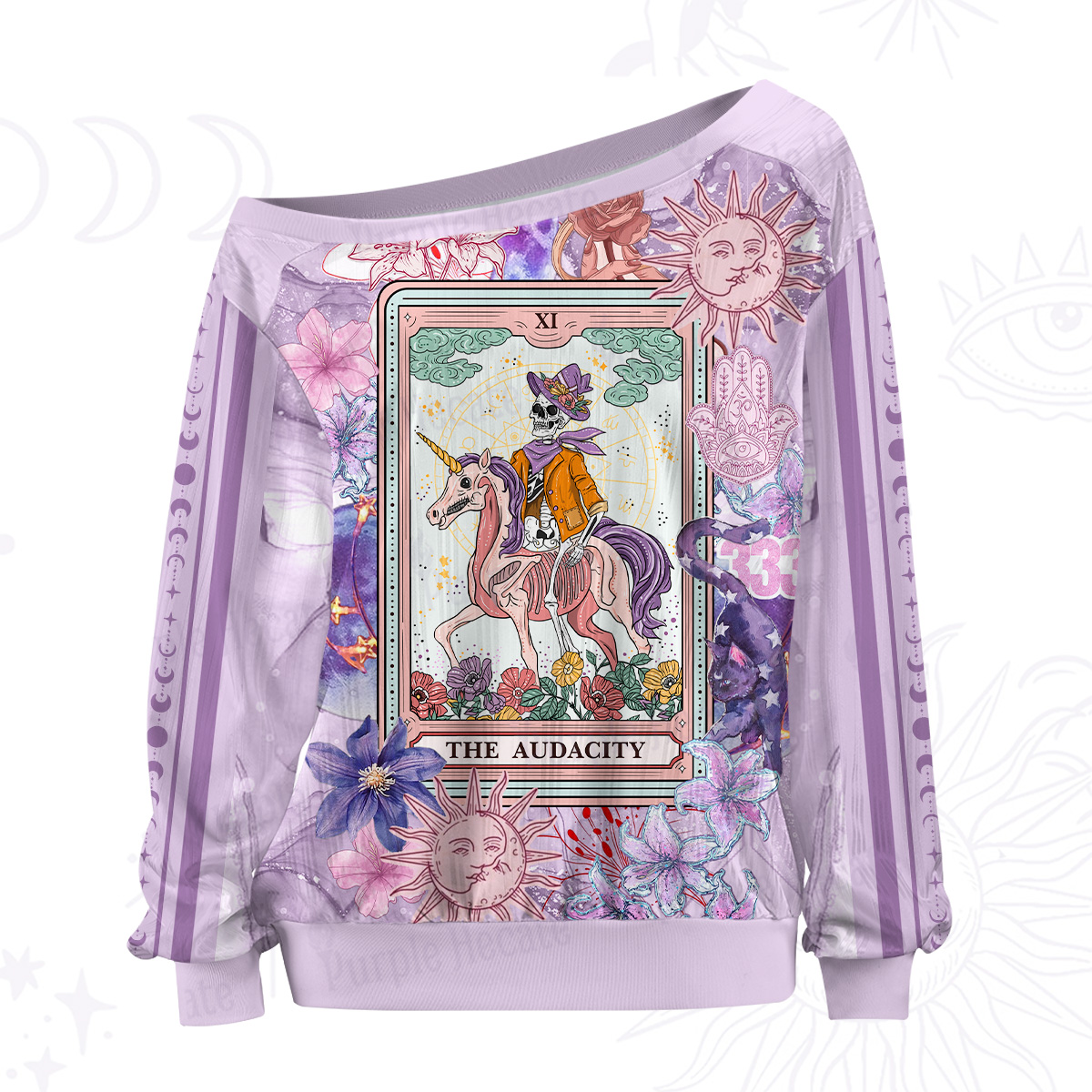 Purplehecate The Audacity Tarot Card Off The Shoulder Graphic Jersey