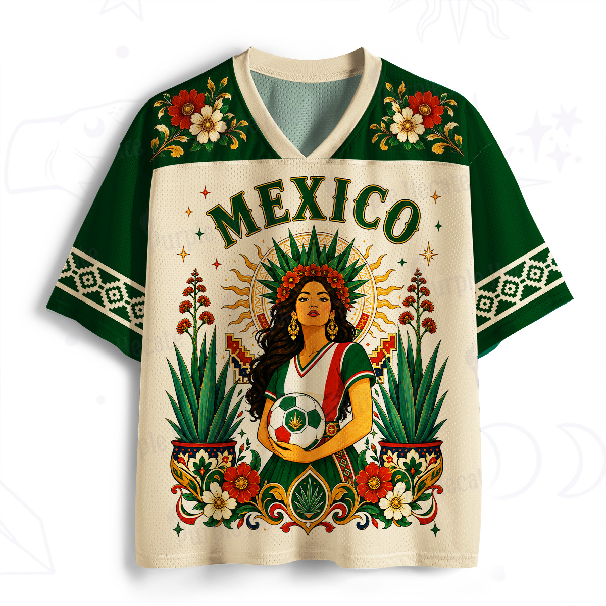 Purplehecate Mexico Aztec Goddess Soccer Mesh Jersey