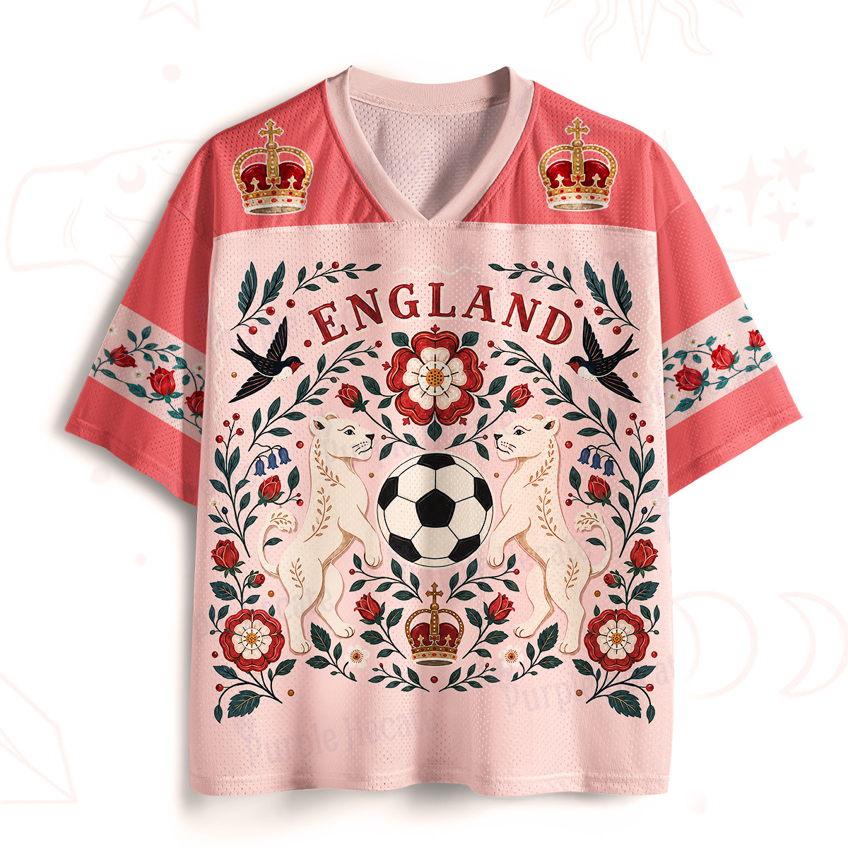 Purplehecate Royal Rose Squad Football Mesh Jersey