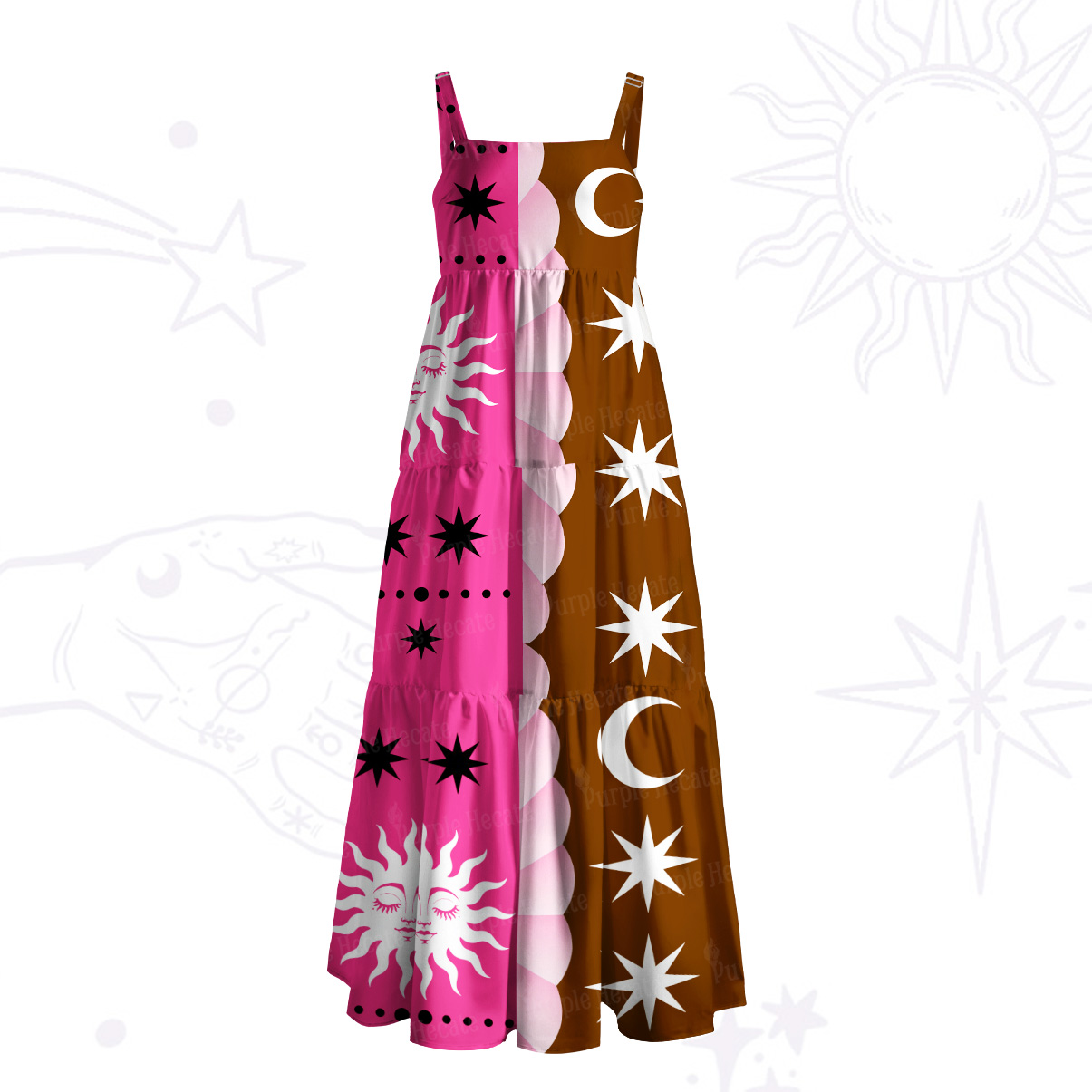 Purplehecate Dual Dawn Dream Wide Straps Maxi Dress
