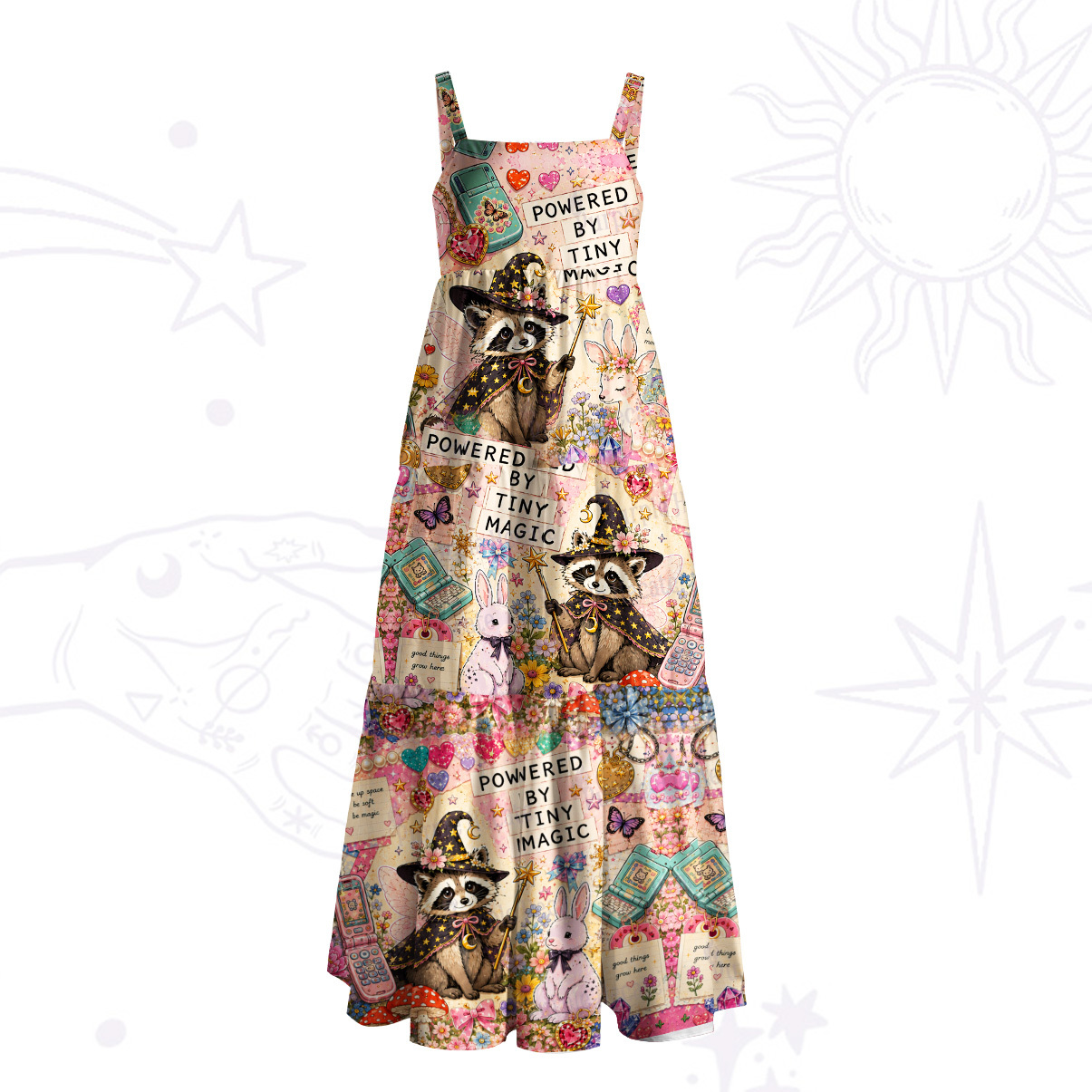 Purplehecate Pride Rainbow Spiritual Chakra Sun Wide Straps Maxi Dress