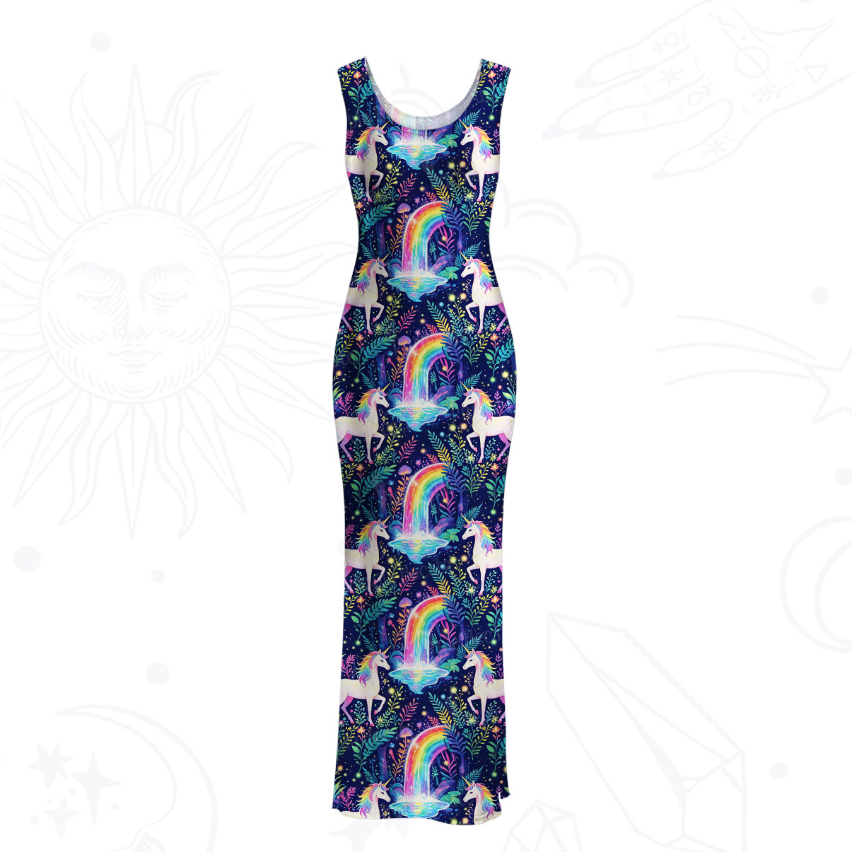 Magic Purplehecate Rose Skull Mesh Maxi Tank Beach Dress