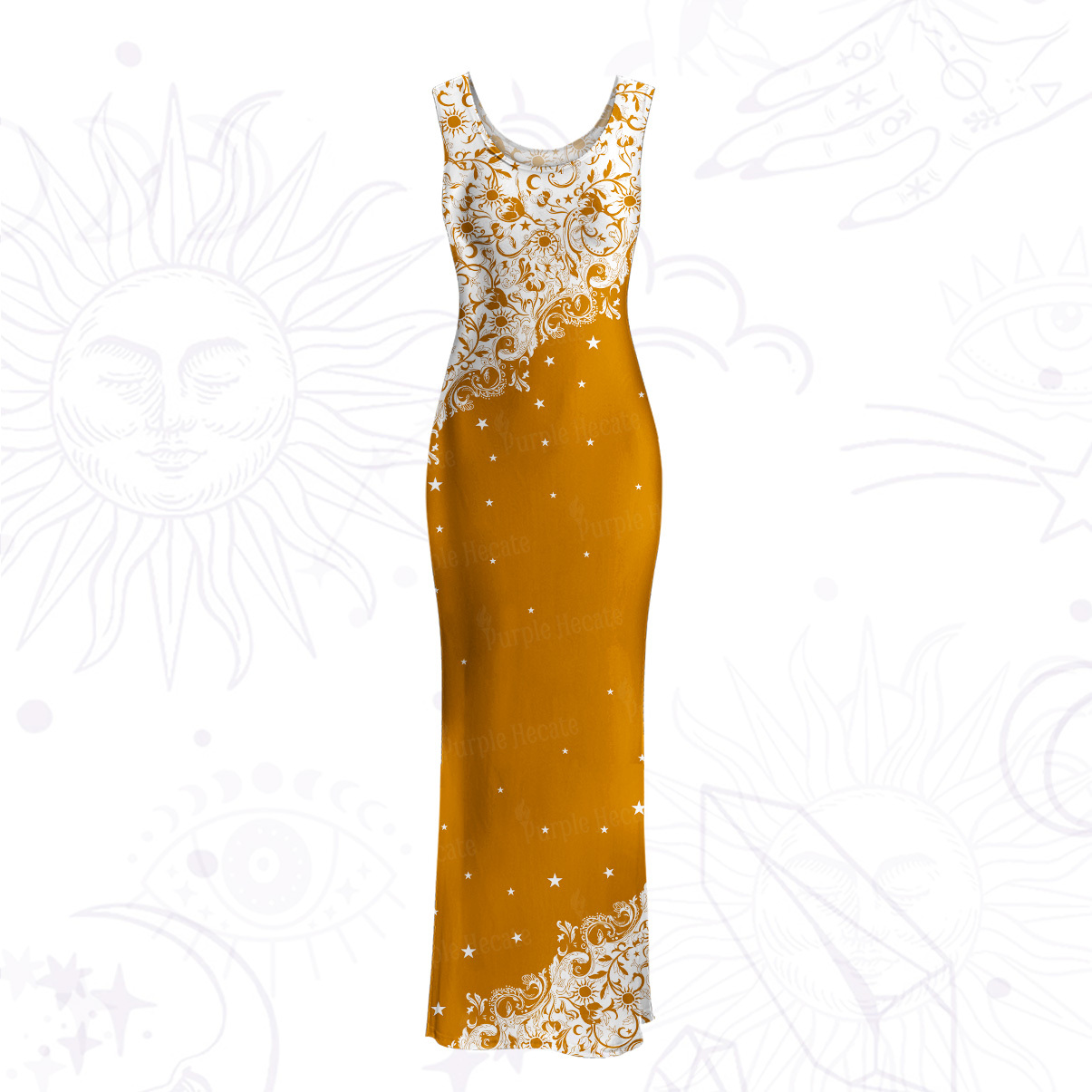 Purplehecate Midnight Star Mesh Maxi Tank Beach Dress