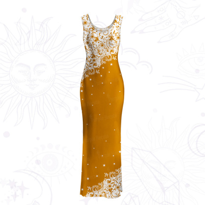 Purplehecate Midnight Star Mesh Maxi Tank Beach Dress