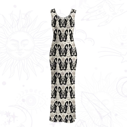 Purplehecate Mystic Boston Terrier Mesh Maxi Tank Beach Dress