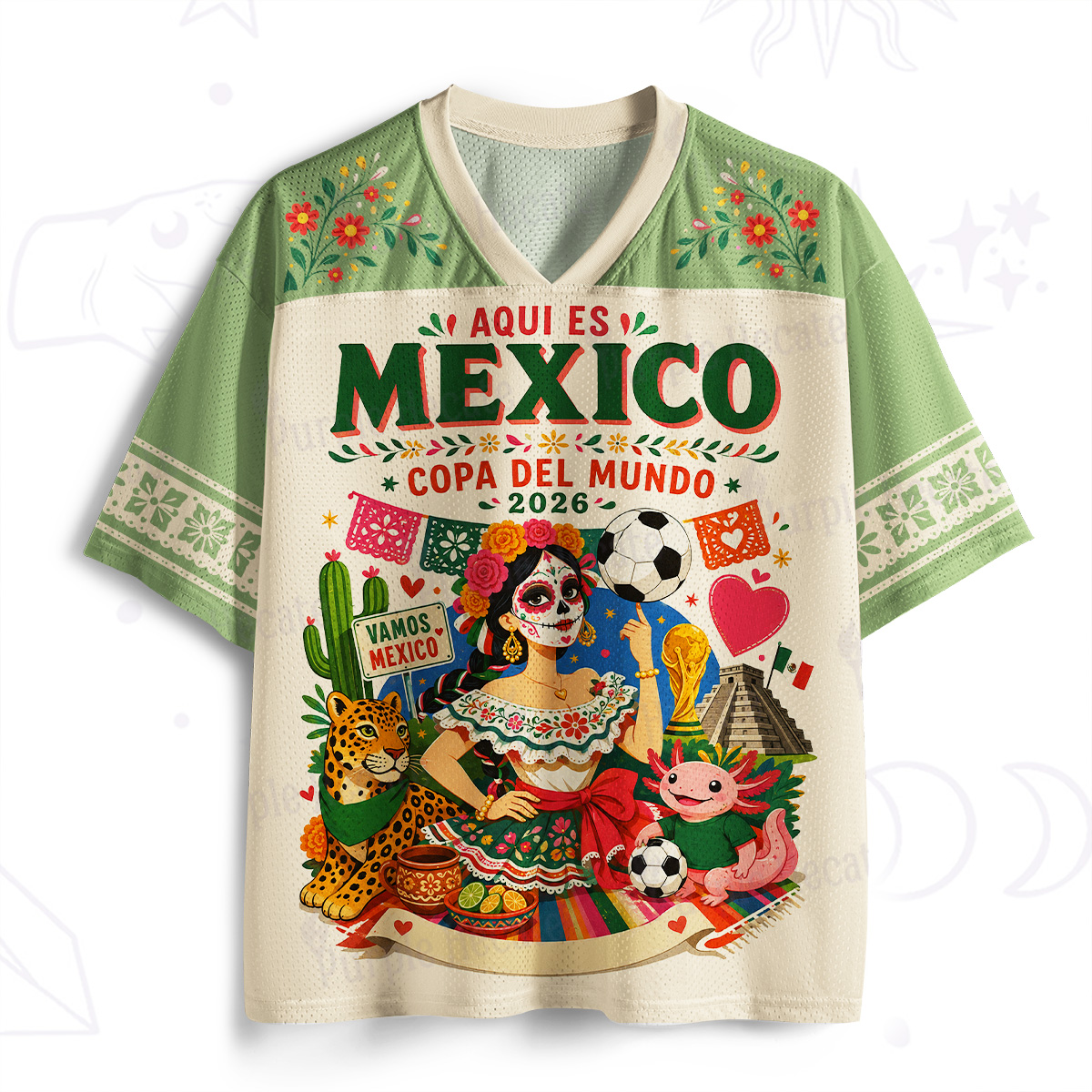 Purplehecate Floral Mexico Day of the Dead Soccer Mesh Jersey