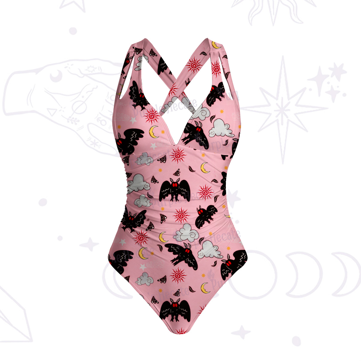 Purplehecate Cryptid Mothman One-Piece Swimsuit