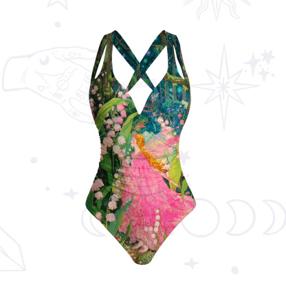 Purplehecate Mystic Secret Lily Fairy Forest One-Piece Swimsuit
