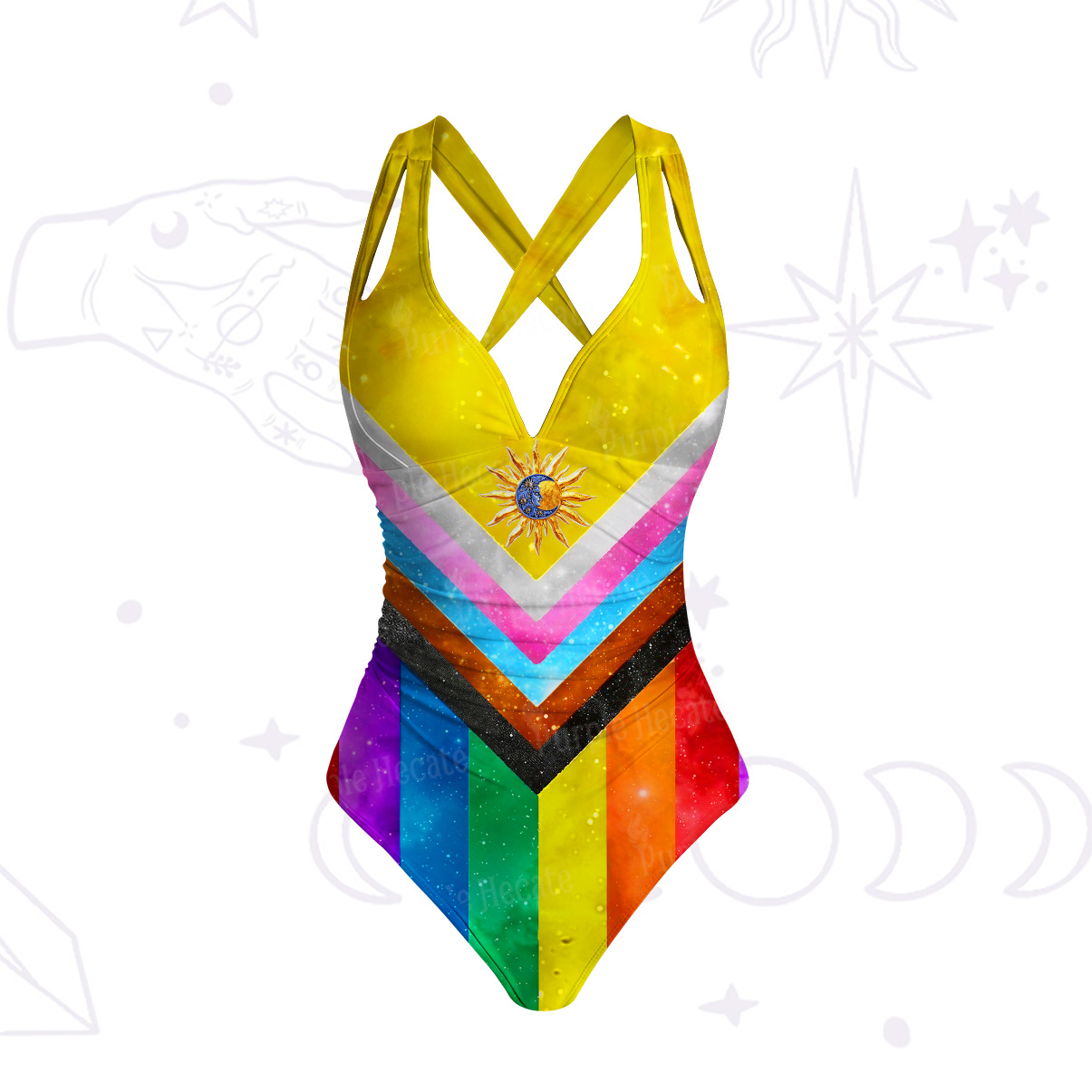 Purplehecate Progress Pride Sunburst One-Piece Swimsuit