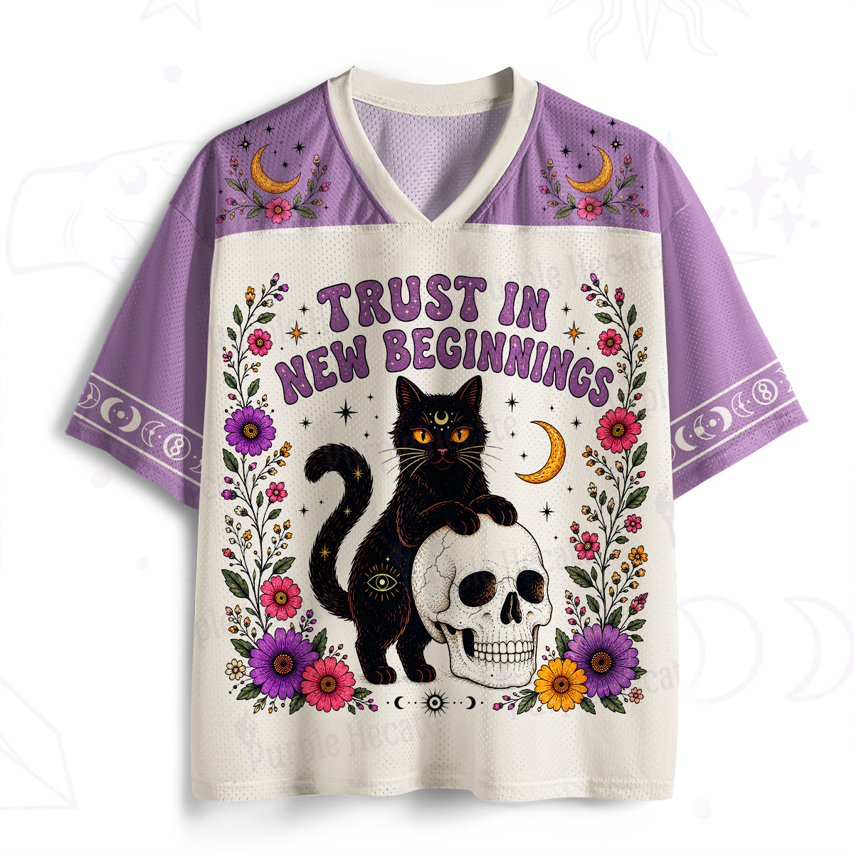 Purplehecate Trust In New Beginnings Black Cat Mesh Jersey