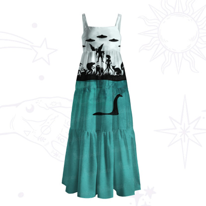 Purplehecate Alien Lake Monster Encounter Wide Straps Maxi Dress