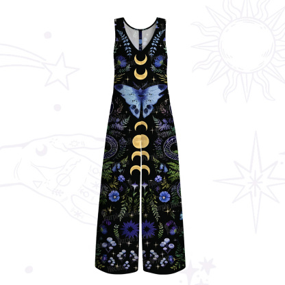 Purplehecate Moon Moth Witchery Wide Leg Jumpsuit