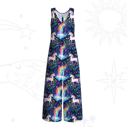 Purplehecate Rainbow Forest Unicorn Wide Leg Jumpsuit