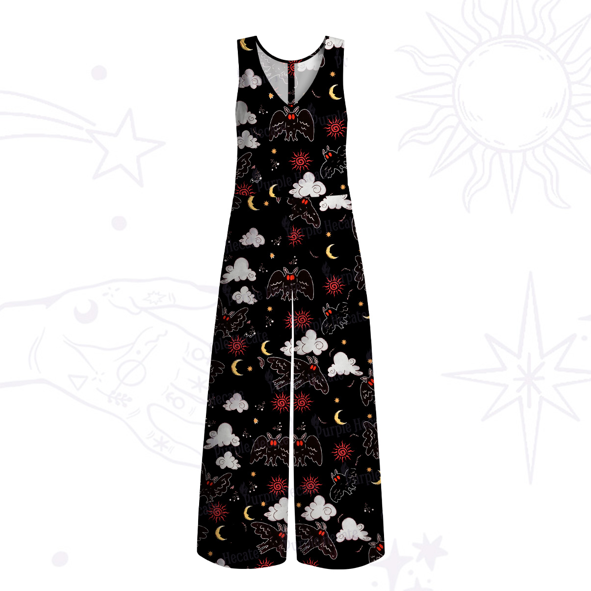 Purplehecate Cryptid Mothman Wide Leg Jumpsuit