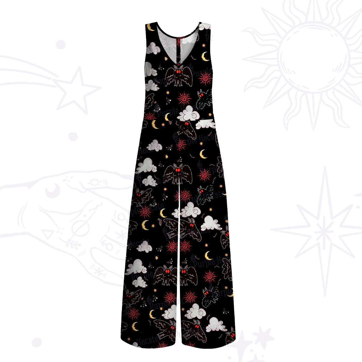 Purplehecate Cryptid Mothman Wide Leg Jumpsuit
