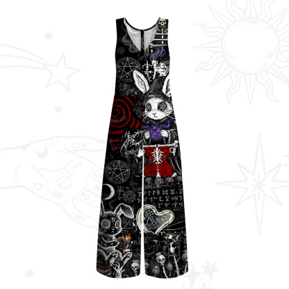 Purplehecate Gothic Cursed Bunny Ritual Wide Leg Jumpsuit
