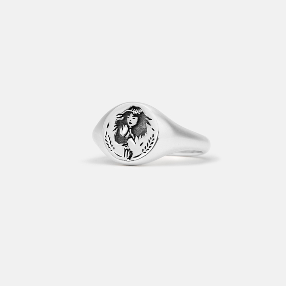 Purplehecate Virgo Zodiac Sterling Silver Ring