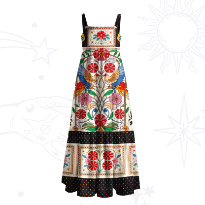 Purplehecate Stained Glass Motif Patchwork Wide Straps Maxi Dress