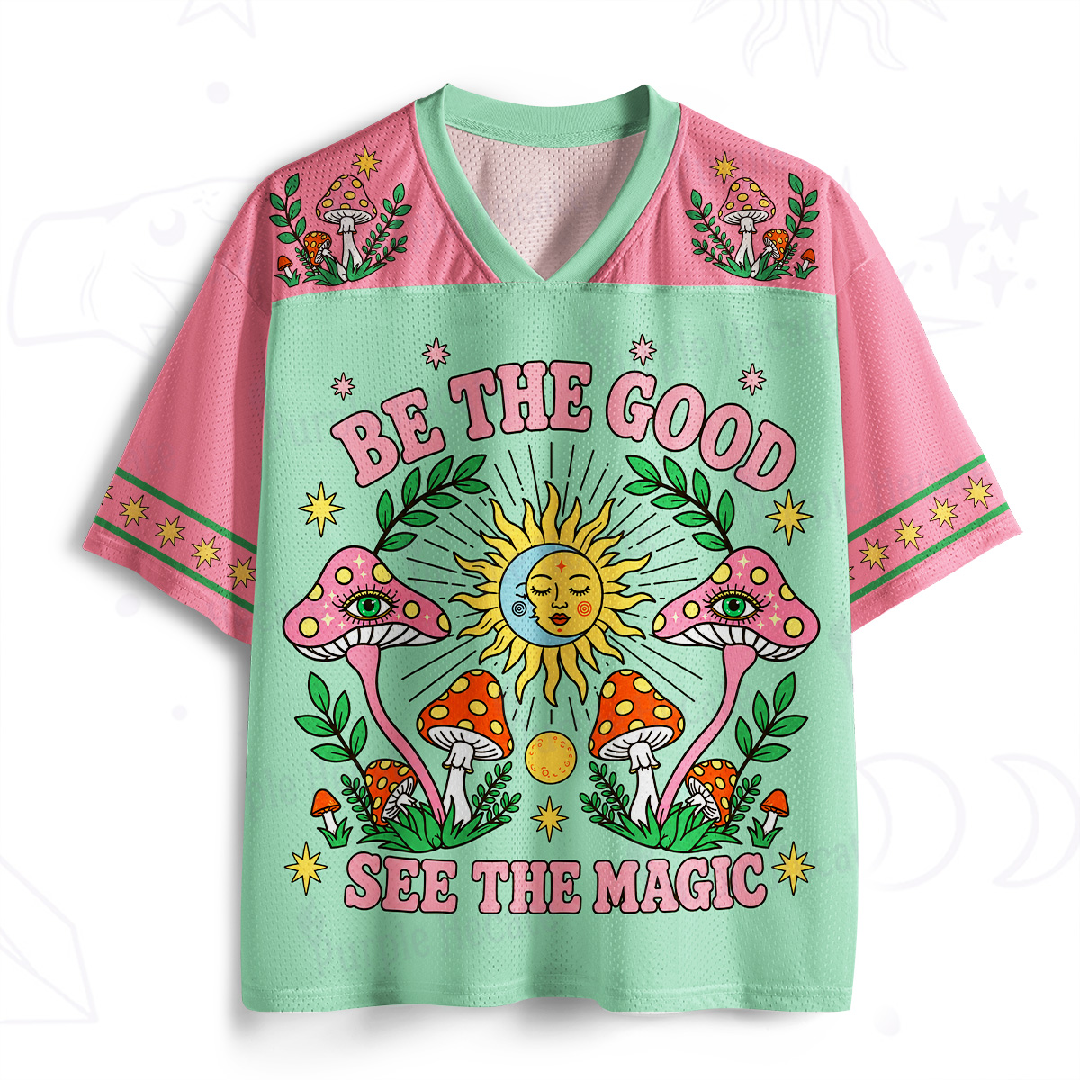 Purplehecate Be The Good Sunshine Mushroom Mesh Jersey