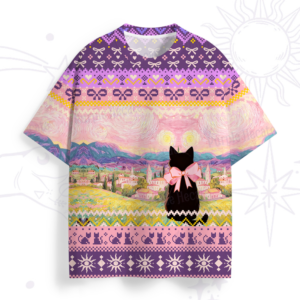 Purplehecate Garden Guardian Black Cat All Over Print T-Shirt