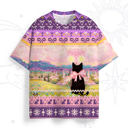 Purplehecate Garden Guardian Black Cat All Over Print T-Shirt