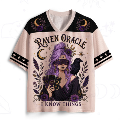 Purplehecate Raven Oracle I Know Things Witchy Mesh Jersey