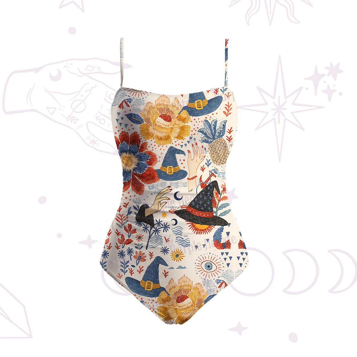 Purplehecate Witching Bloom Slim-Strap Swimsuit