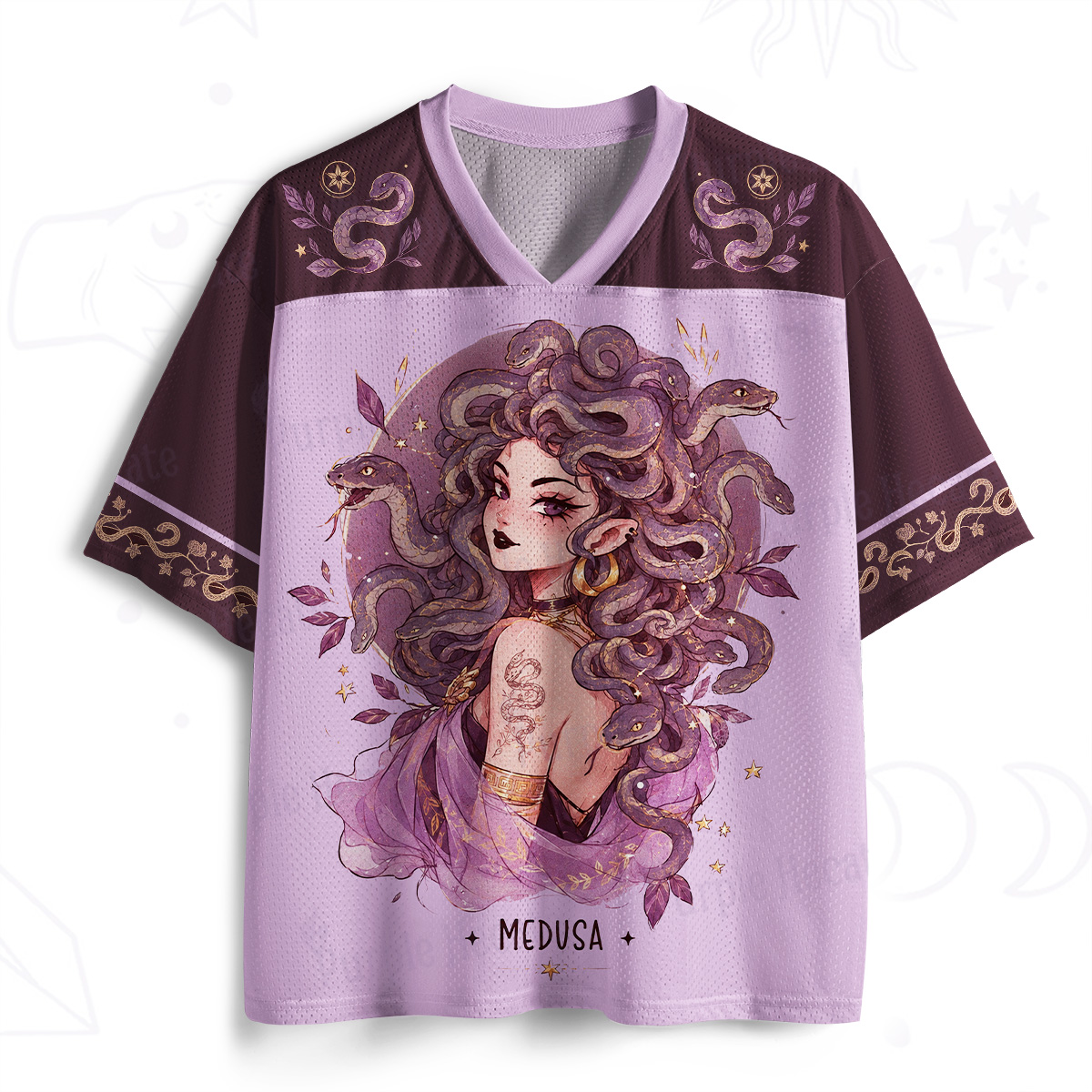 Purplehecate Serpent-Haired Medusa Illustration Mesh Jersey