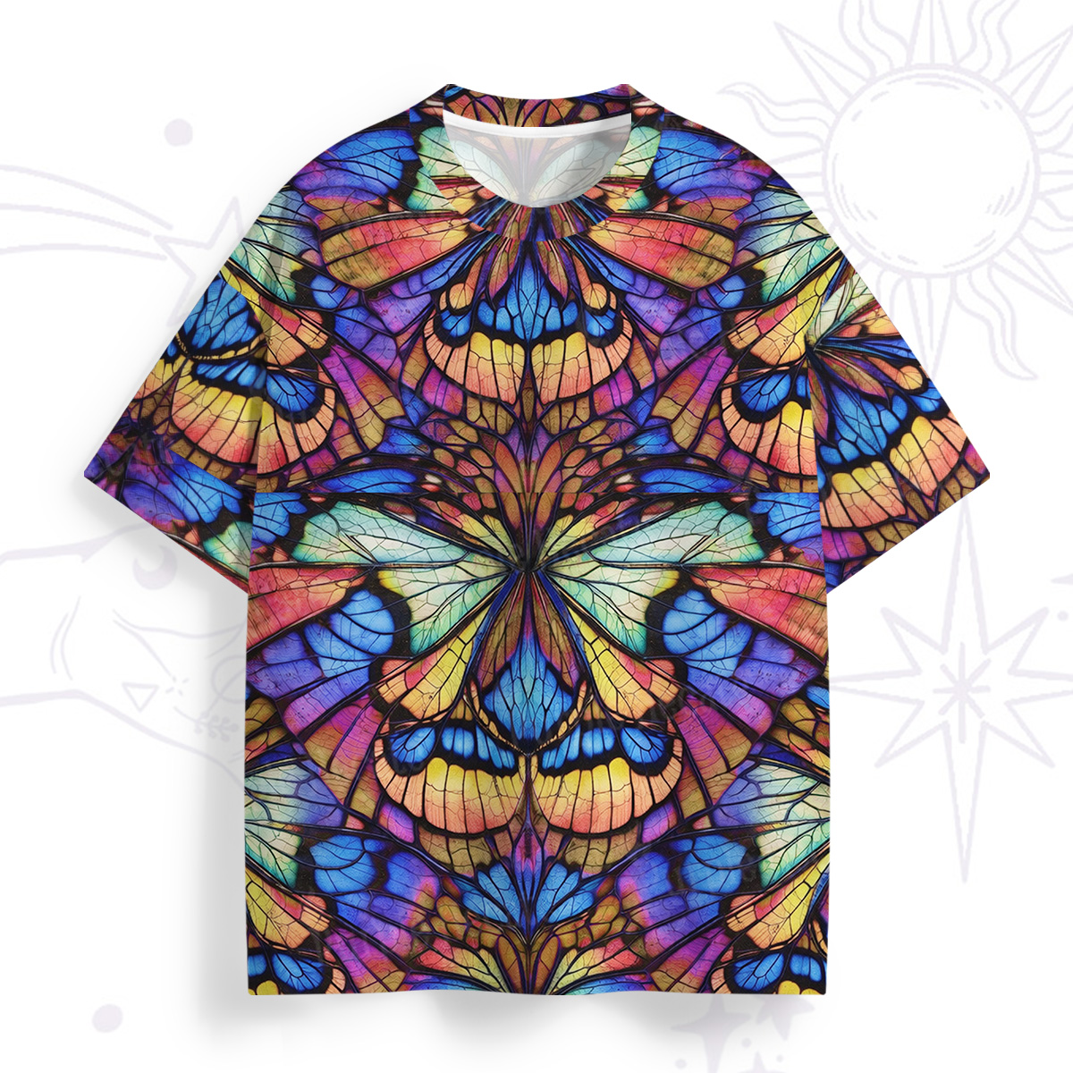 Purplehecate Colorful Butterfly Wing Pattern All Over Print T-Shirt