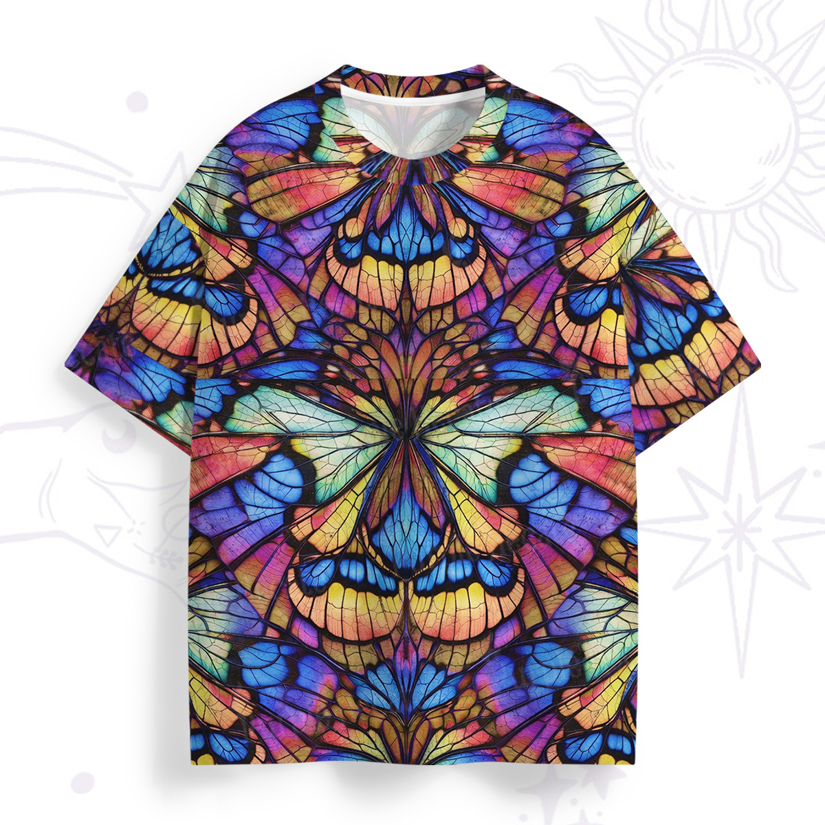 Purplehecate Colorful Butterfly Wing Pattern All Over Print T-Shirt
