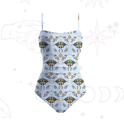 Purplehecate Mystical Moth Slim-Strap Swimsuit