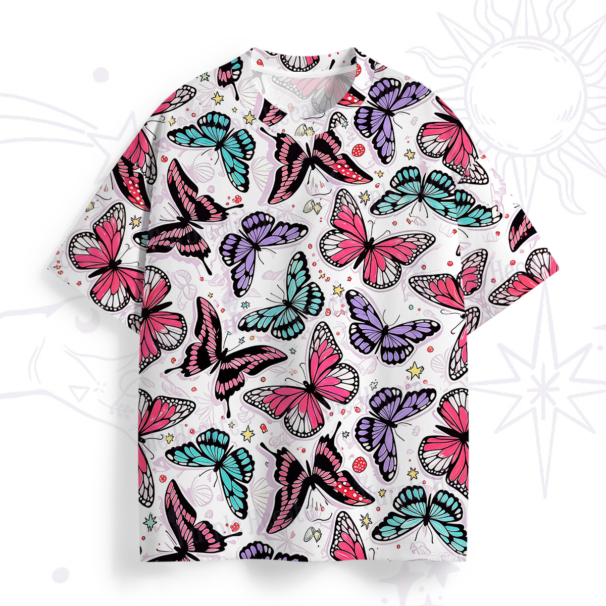 Purplehecate Butterfly Print All Over Print T-Shirt