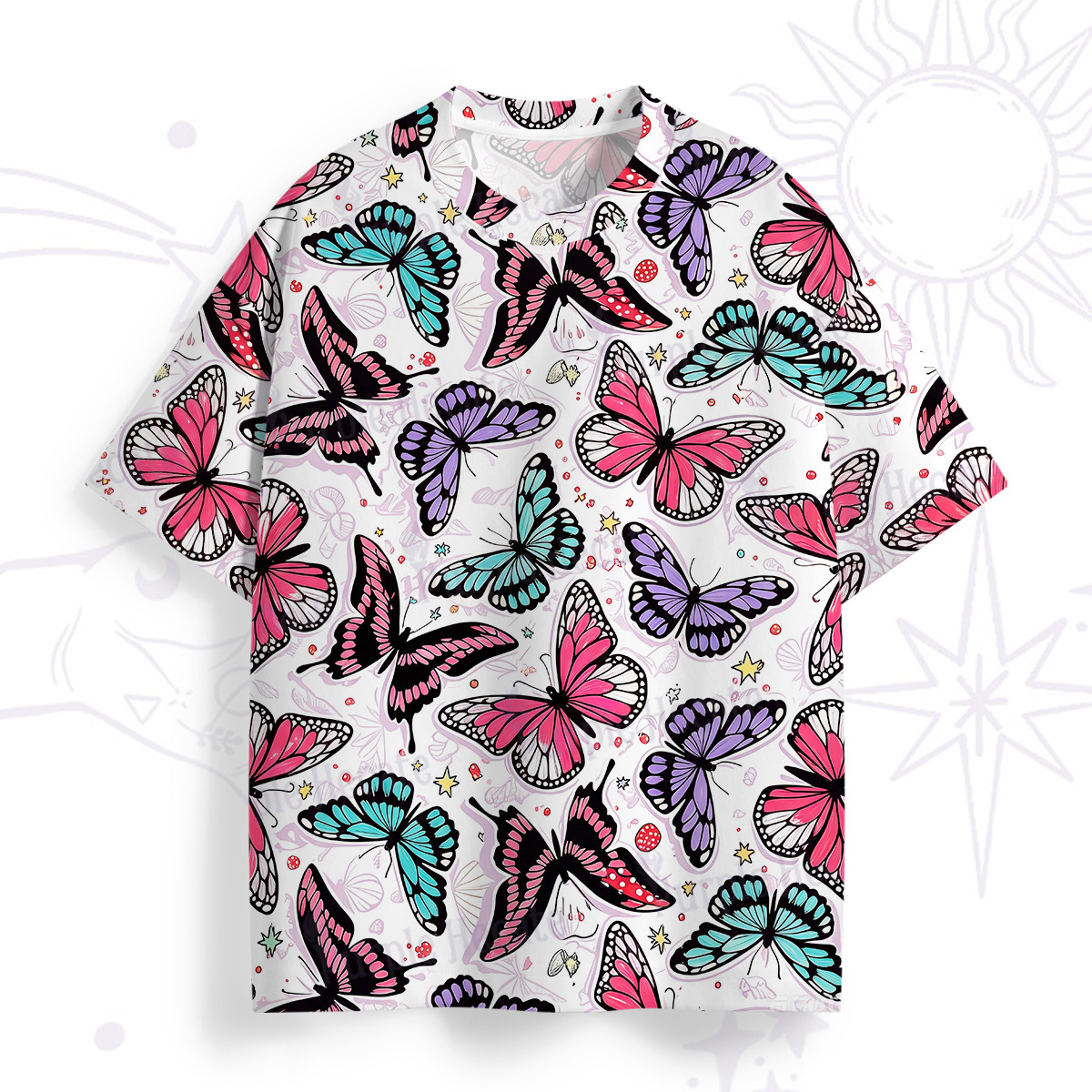 Purplehecate Butterfly Print All Over Print T-Shirt