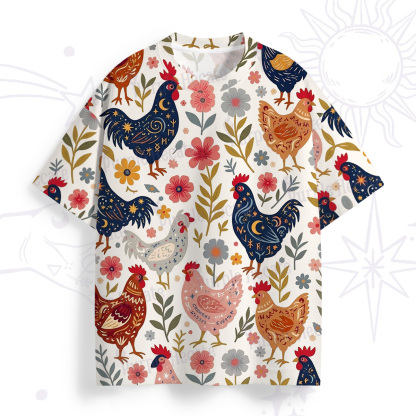 Purplehecate Mystic Roosters Farm All Over Print T-Shirt