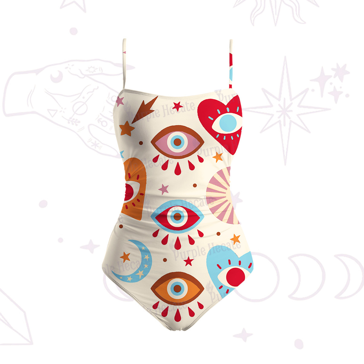 Purplehecate The Enchanted Eye of Love Slim-Strap Swimsuit