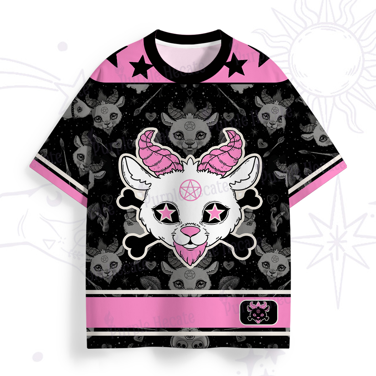 Purplehecate Gothic Demon Goat All Over Print T-Shirt