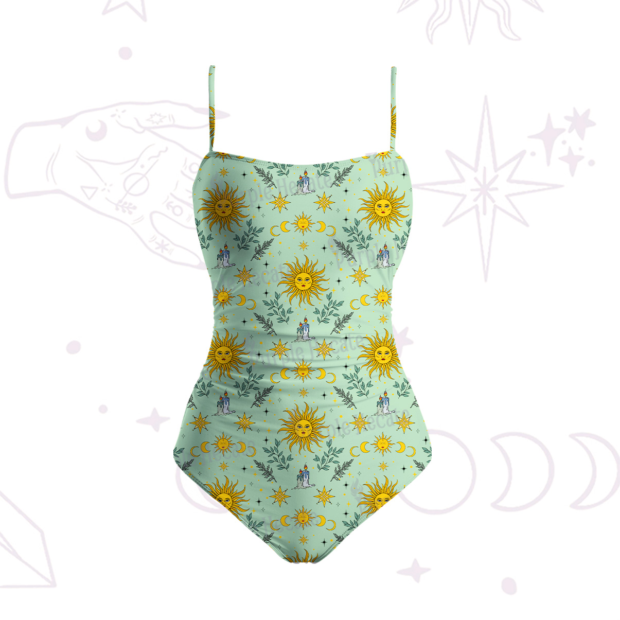Purplehecate Magic Sun Slim-Strap Swimsuit