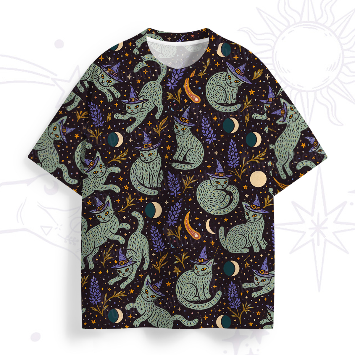 Purplehecate Witchy Black Cat All Over Print T-Shirt