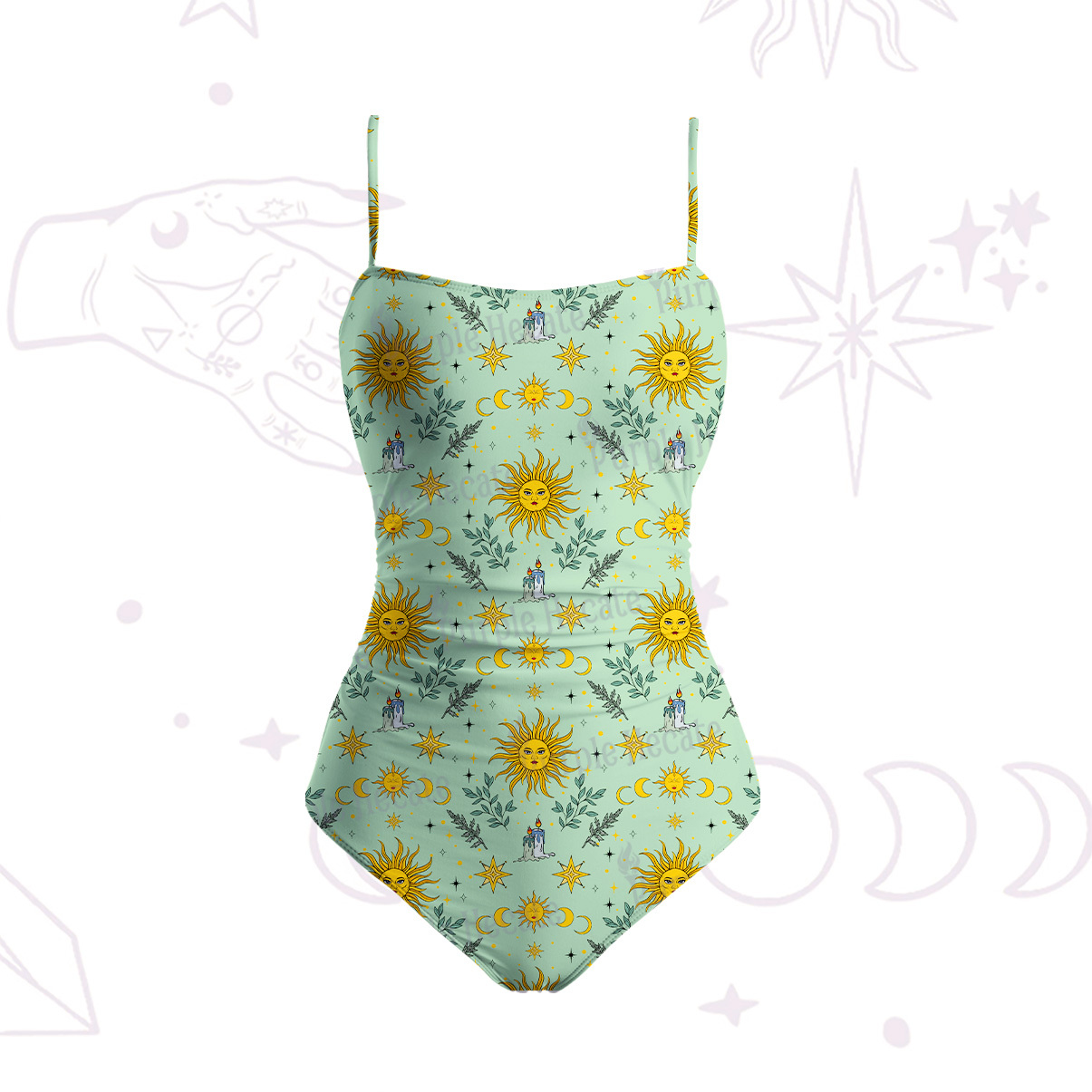 Purplehecate Magic Sun Slim-Strap Swimsuit
