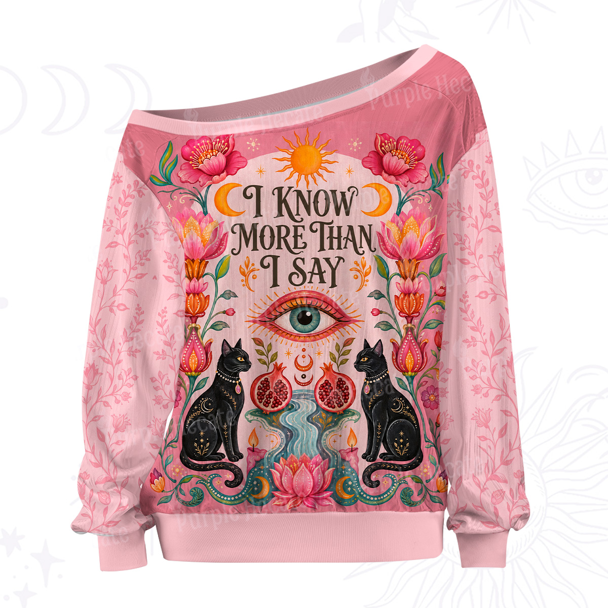 Purplehecate I Know More Than I Say Off The Shoulder Graphic Jersey