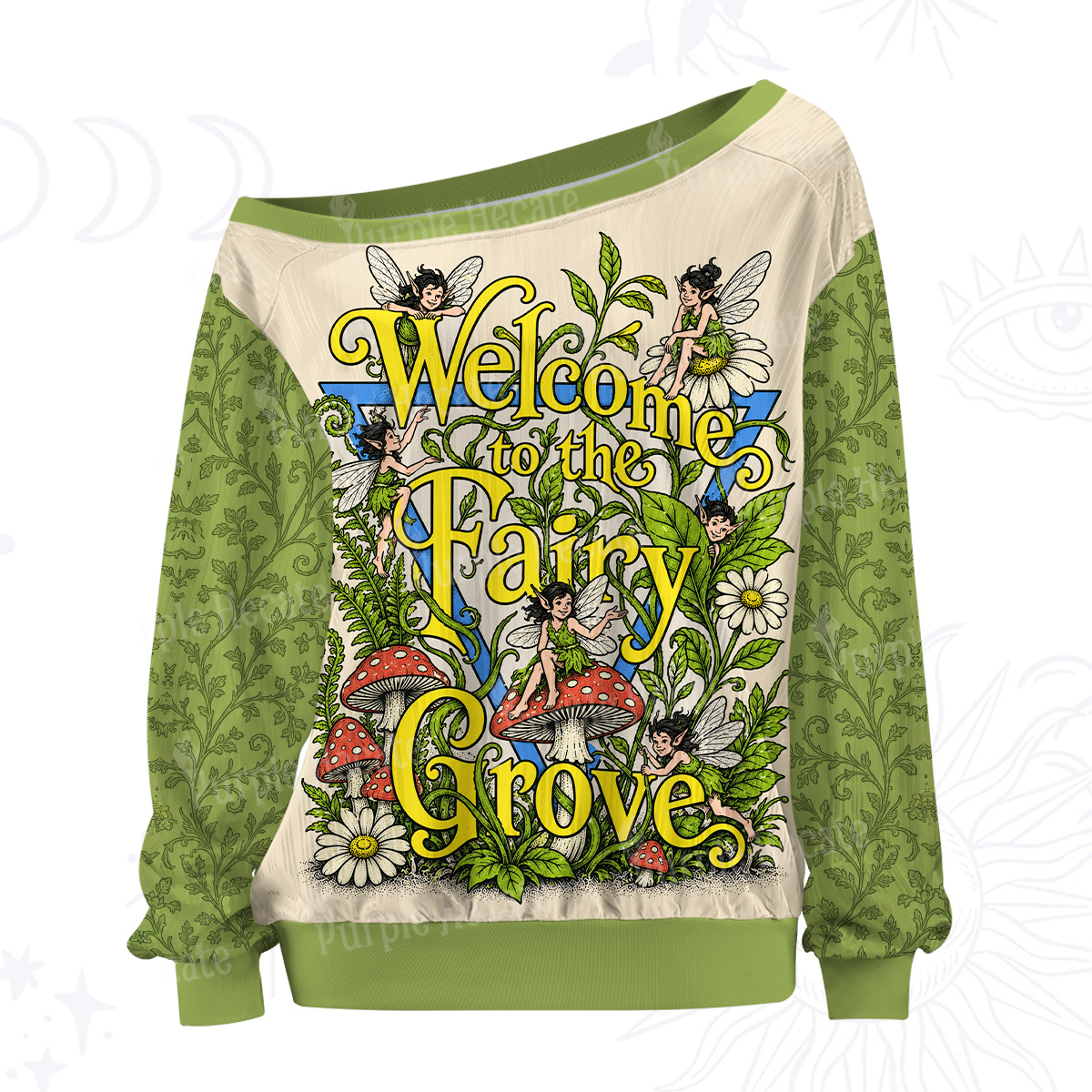 Purplehecate Welcom To The Fairy Grove Off The Shoulder Graphic Jersey
