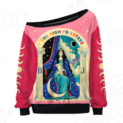 Purplehecate The High Priestess Tarot Card Off The Shoulder Graphic Jersey