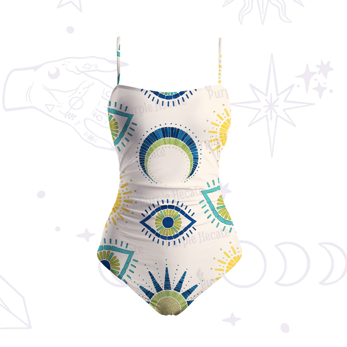 Purplehecate Sun Eye Slim-Strap Swimsuit