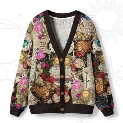 Purplehecate Lucky Me Sacred Heart Eye Ugly Cardigan Sweaters