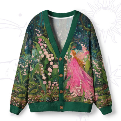Purplehecate Mystic Secret Lily Fairy Forest Ugly Cardigan Sweaters