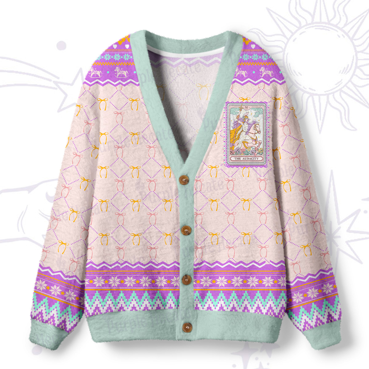 Purplehecate The Audacity Goddess Ugly Cardigan Sweaters